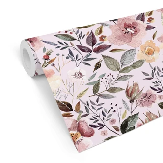 Patroonbehang UN Designs - Watercolour Flowers 