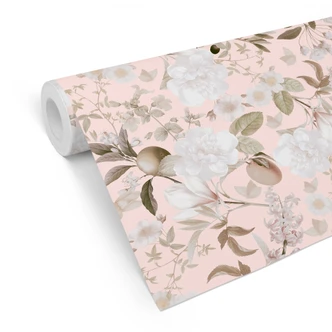 Boho Patroonbehang met bloemen en fruit - UN Designs 