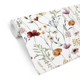 Patterned Wallpaper Colorful wildflowers - non-woven wallpaper - UN Designs 