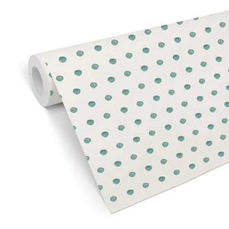 Patterned Wallpaper –Watercolour Dots 02 turquoise 