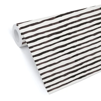 Patroonbehang – Aquarel Strepen 01 – zwartwit 