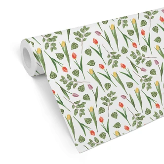 Patroonbehang - Aquarel Tulpen 