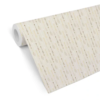 Tapet med bue og pil mønster - beige 