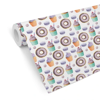Papier peint à motifs Le monde sucré des friandises 03 