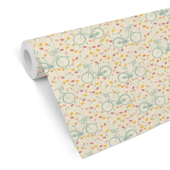 Patroonbehang Fietstocht 