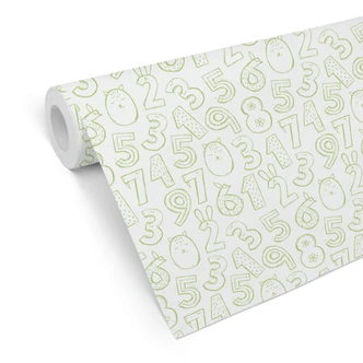 Patroonbehang nummers 1x1 - groen 