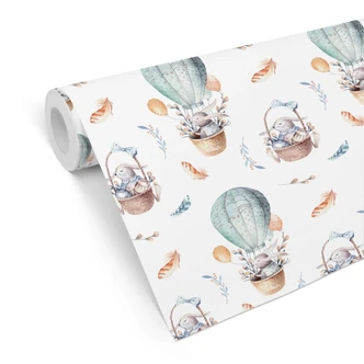 Patterned Wallpaper Kvilis - Bunny in a balloon 