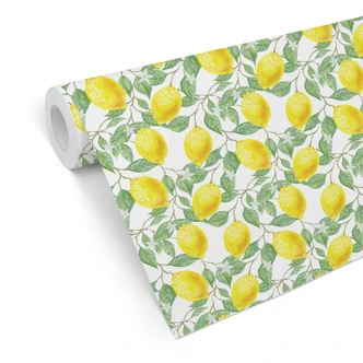 Patterned Wallpaper Water Colour Lemons Patterned Wallpaper Water Colour Lemons