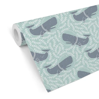 Papier peint à motifs Baleine de l'espace 