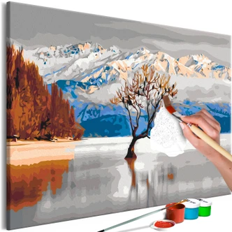 Canvas schilderij - Lake Wanaka - 50x40 cm - met spieraam - opgespannen 