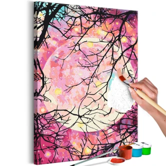 Canvas schilderij - Sterrennacht - 40x50 cm - met spieraam - opgespannen 