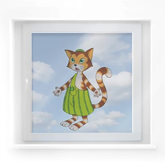 Fensterbild Pettersson und Findus - Findus „Ichwars nicht“ 