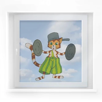 Fensterbild Pettersson und Findus - Frecher Findus 