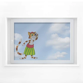 Fensterbild Pettersson und Findus - Findus Ahoi 