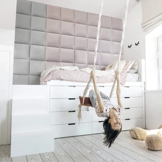 Stoffen Wandpanelen Mollis lila 30x30 cm 