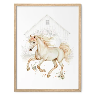 Kinderposter Boho paard in galop 