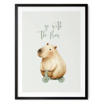 Póster infantil Capibara en Rollo - Flow saying 