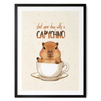 Spruch Poster Capybara im Kaffee - Capychino Spruch Poster Capybara im Kaffee - Capychino