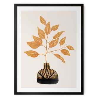 Poster Golden branch with leaves - Cats & Dotz Poster Golden branch with leaves - Cats & Dotz