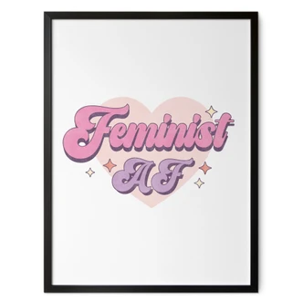 Poster met verklaring - Feminist AF Roze Hart 