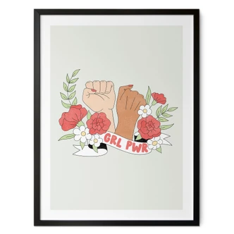 Poster Girl Power Bloemen Verklaring 