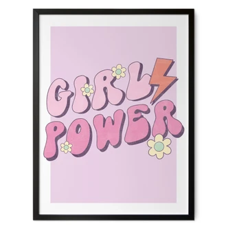 Typografie Poster Girl Power Retro Belettering Paars 