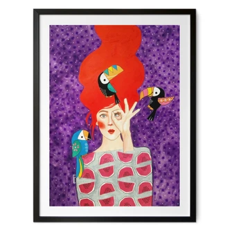 Poster Frau mit Tukan-Trio - Hülya 