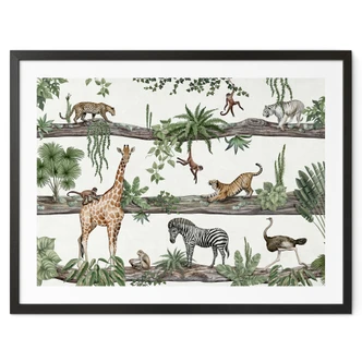 Plakat do przedszkola - Afrykańskie zwierzęta w dżungli - Kikki Belle 