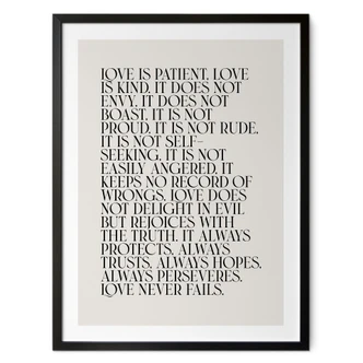 Poster met spreuk | Liefde is - Liefde is geduldig - KsanaKalpa 