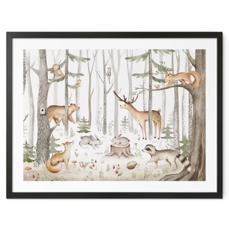 Plakaty ze zwierzętami dla dzieci - Przygody z leśnymi zwierzętami - Kvilis 