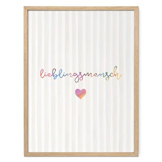 Typografie Poster Lieblingsmensch mit Herz 