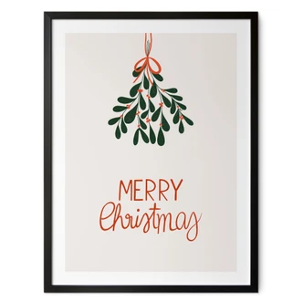 Kerstposter Vrolijk kerstfeest met maretak - Lisboa Kerstposter Vrolijk kerstfeest met maretak - Lisboa