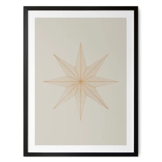 Kerstposter Geometrische gouden ster - Magnusson Kerstposter Geometrische gouden ster - Magnusson