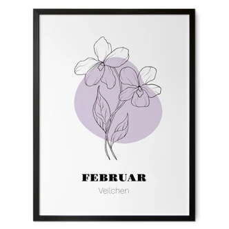 Personalisierbares Poster Monatsblume Februar 