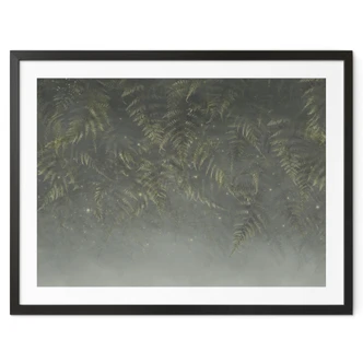 Poster felce nella foresta nuvolosa in verde - Ms Tiff 