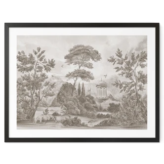 Poster Landschaft mit Gartenlandschaft in Beige - Ms Tiff 