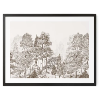 Poster Wald mit Waldlandschaft in Beige - Ms Tiff 