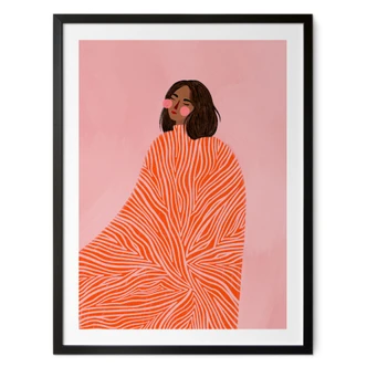 Poster kvinna med orange filt - Müller Poster kvinna med orange filt - Müller