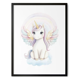 Poster Licorne pastel avec arc-en-ciel | Créature mythique magique pour enfants Poster Licorne pastel avec arc-en-ciel | Créature mythique magique pour enfants