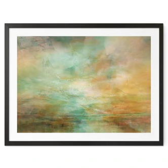 Poster Turkos-gyllene ljus vid havet - Schmucker 