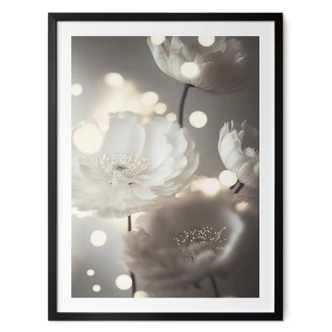 Poster Weiße Blüten im Lichtermeer - Treechild 