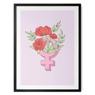 Poster Venuszeichen mit Blumen 