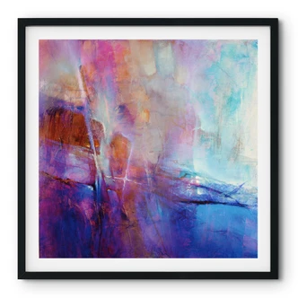 Poster met kunstprint - Abstracte kustlijn in paars - Schmucker - Vierkant 