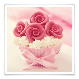 Poster - Roses on Cupcake 