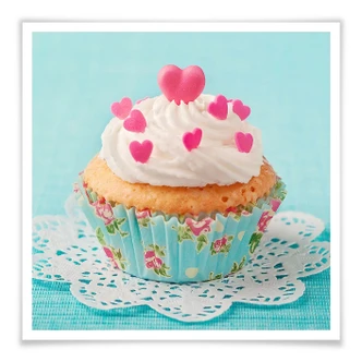 Poster Hearts on Cupcake 