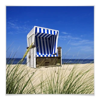 Poster Strandkorb - quadratisch 