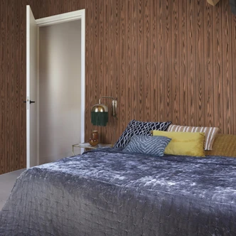 houtlook behang, vliesbehang Factory V bruin 