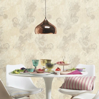 Papier peint intissé Rasch, papier peint à motifs Indian Style taupe 