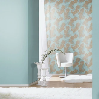 Papier peint intissé Rasch, papier peint à motifs Indian Style bleu clair 