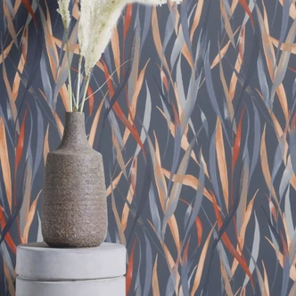 planten behang vliesbehang Paraiso blauw 